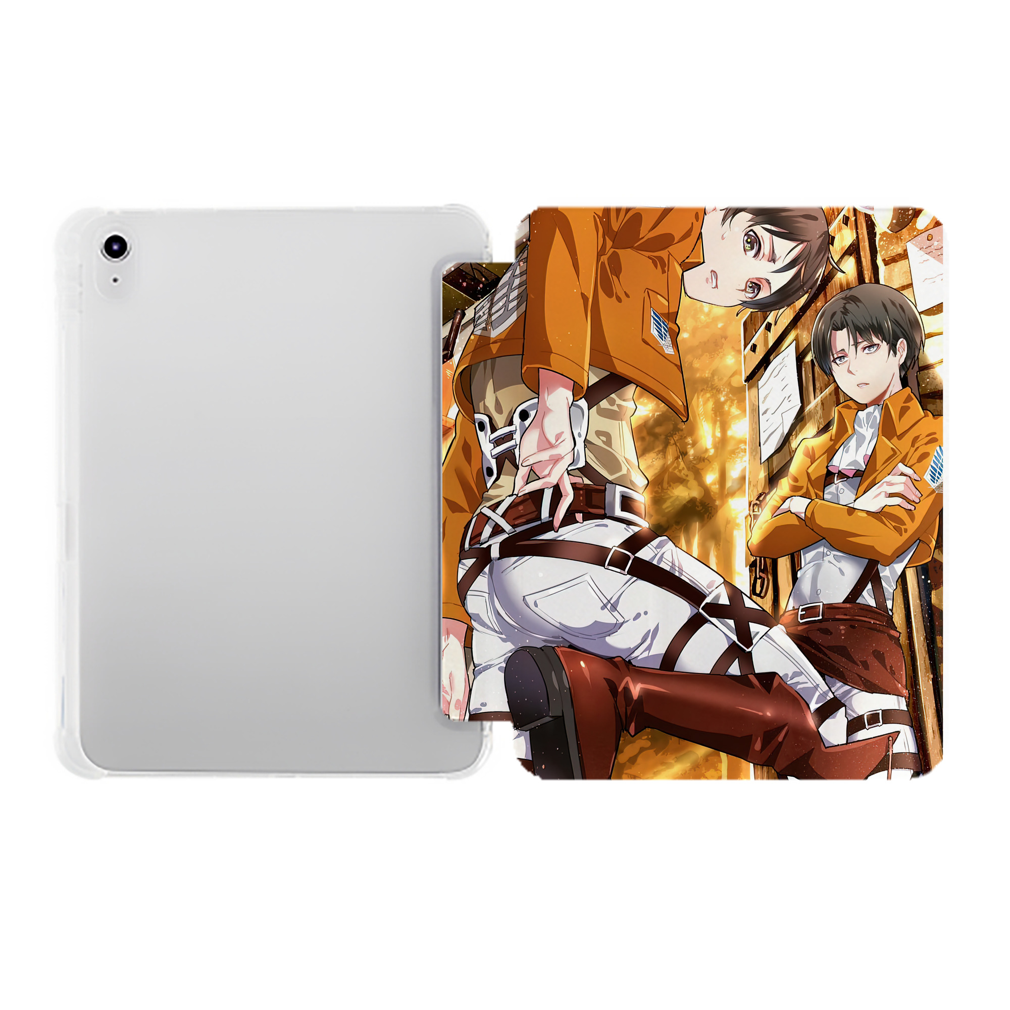 （画像用） 進撃の巨人 Attack on Titan IPad ケース ペン収納付き 三つ折りスタンド PUレザー×シリコン 対応機種9.5/10.5/10.9インチ